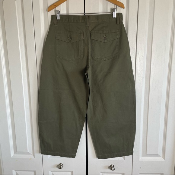 NWOT Lands’ End Chino Barrel Leg Utility Ankle Pants Women’s 8P Green Lagenlook - Picture 7 of 16